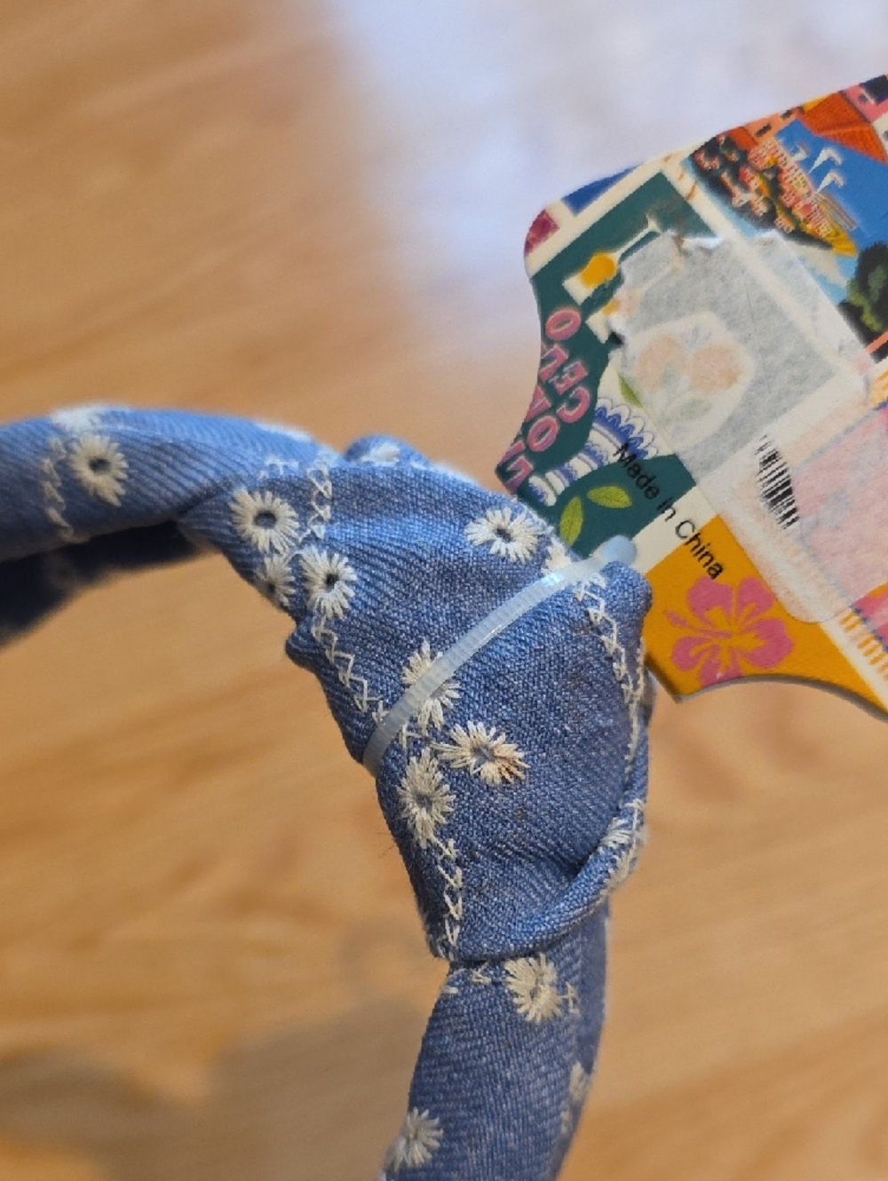 Piper•k Denim Blue Daisy Knotted Headband - Picture 7 of 7